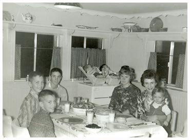 family at dinner table