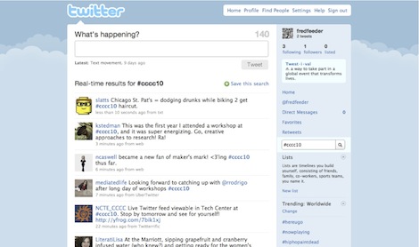 CCCC 2010 Twitter stream