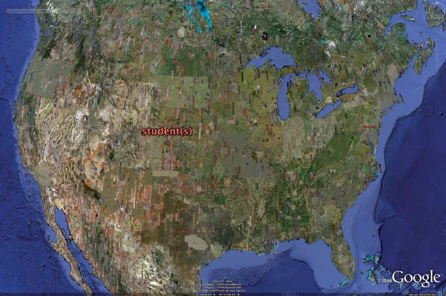 Aggregate map of student(s) for the entire sample period (1996-2008).