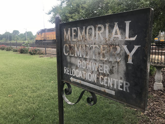 Original Memorial Cemetary sign at Rohwer