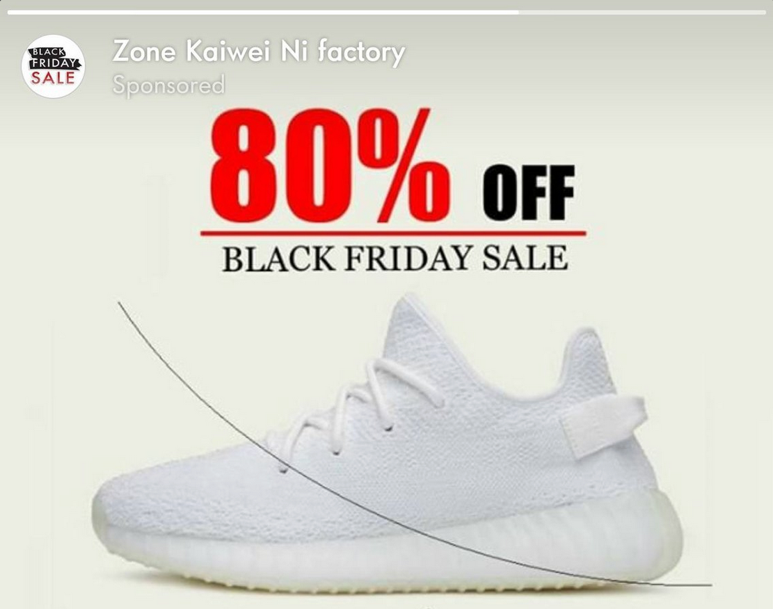 Fake hair photoshopped onto a sneaker ad.